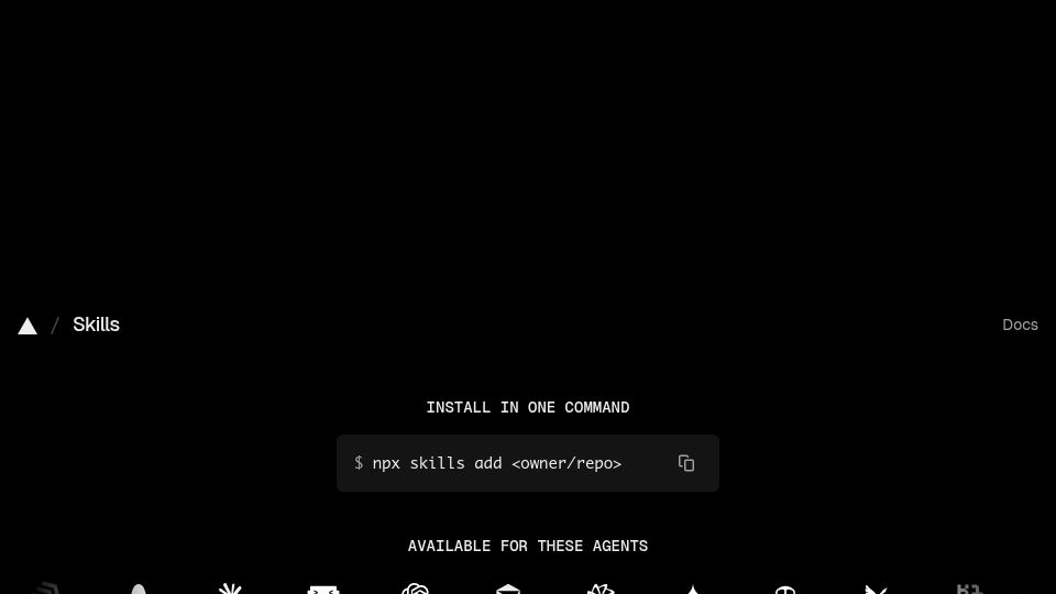 Screenshot of skills.sh: Show HN: Agent Skills Leaderboard