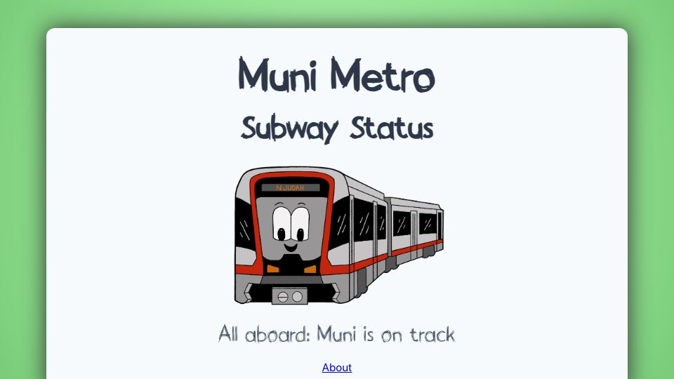 Screenshot of munimet.ro: Show HN: Munimet.ro – ML-based status page for the local subways in SF