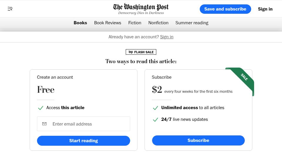 Screenshot of washingtonpost.com: The life of a playboy publisher who shaped 20th-century literature