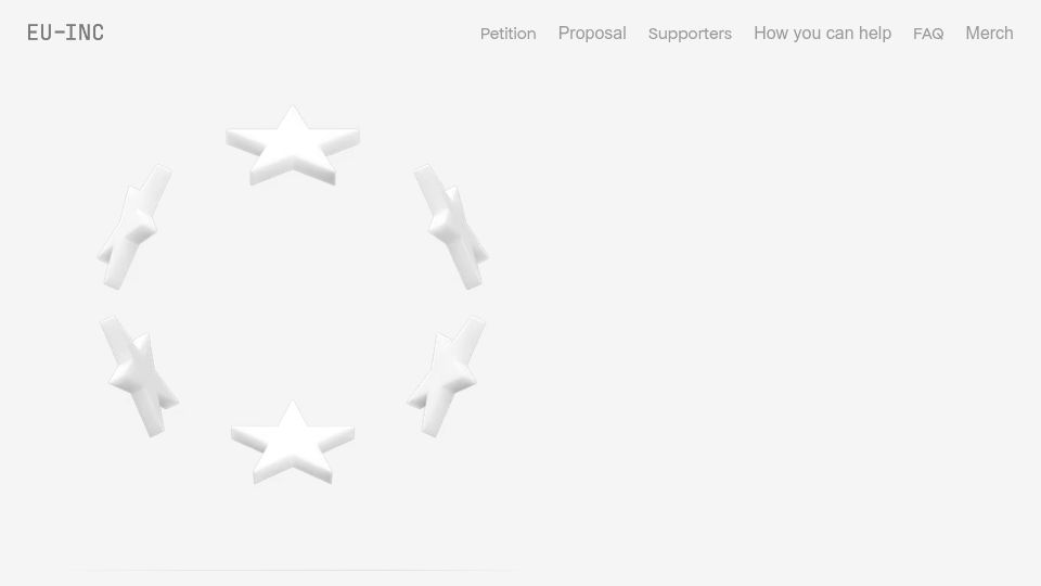 Screenshot of eu-inc.org: EU–INC – A new pan-European legal entity
