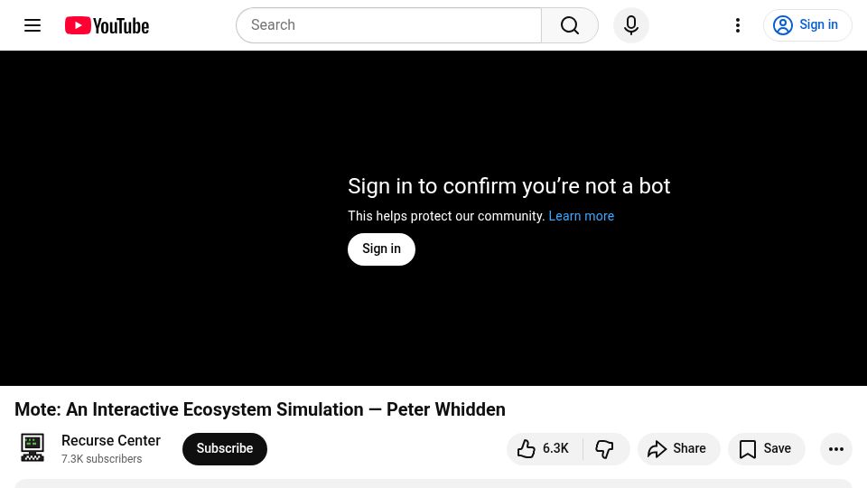 Screenshot of youtube.com: Mote: An Interactive Ecosystem Simulation [video]