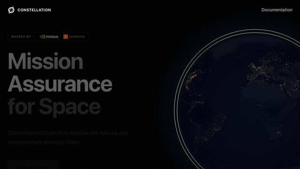 Screenshot of Hacker News post: Launch HN: Constellation Space (YC W26) – AI for satellite mission assurance