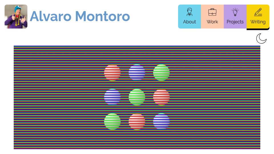Screenshot of alvaromontoro.com: CSS Optical Illusions