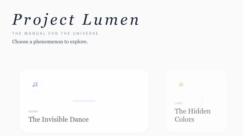 Screenshot of projectlumen.app: Show HN: Interactive physics simulations I built while teaching my daughter