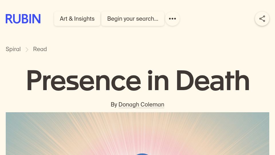 Screenshot of rubinmuseum.org: Presence in Death