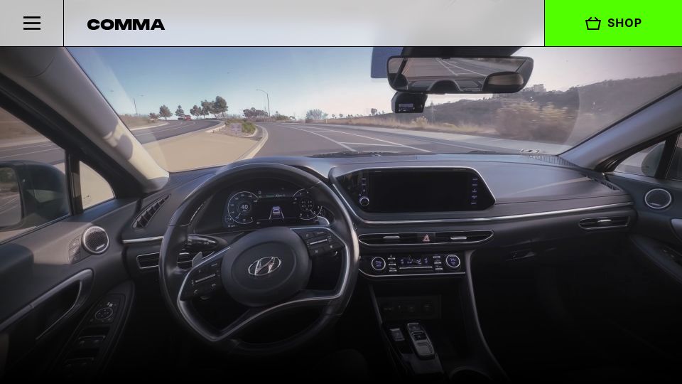 Screenshot of comma.ai: Comma openpilot – Open source driver-assistance