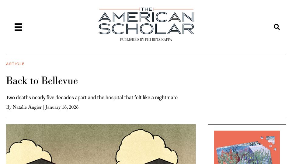 Screenshot of theamericanscholar.org: Back to Bellevue