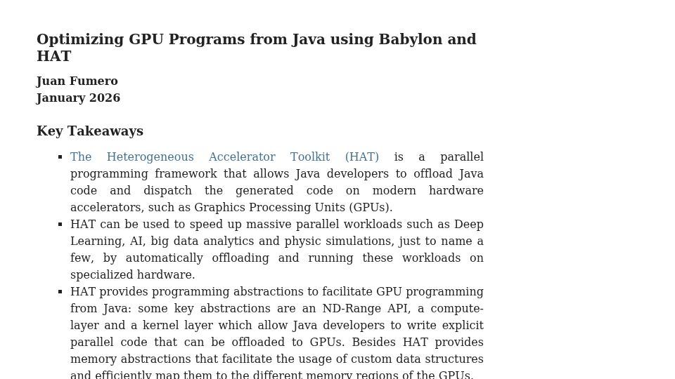 Screenshot of openjdk.org: Optimizing GPU Programs from Java Using Babylon and Hat