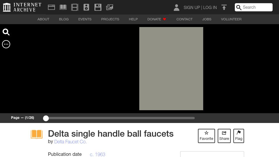 Screenshot of archive.org: Delta single handle ball faucets (1963)