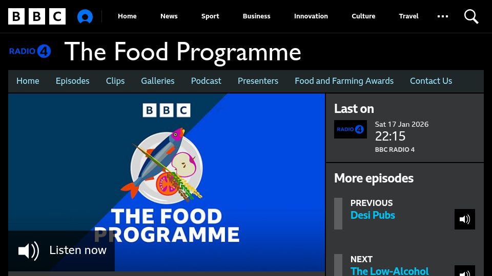 Screenshot of bbc.co.uk: The Science of Fermentation [audio]