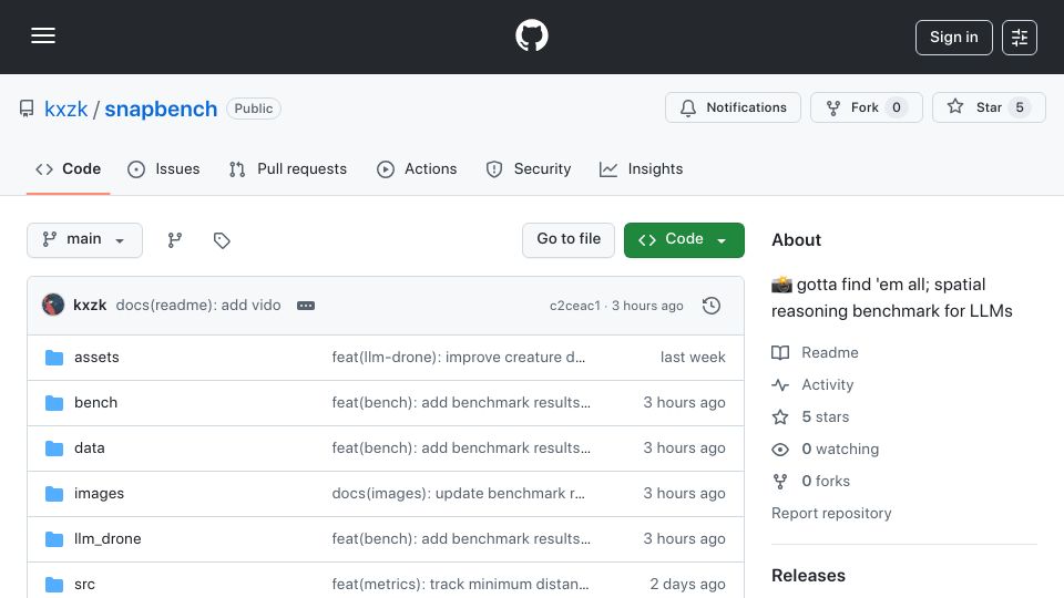 Screenshot of github.com: Show HN: Only 1 LLM can fly a drone