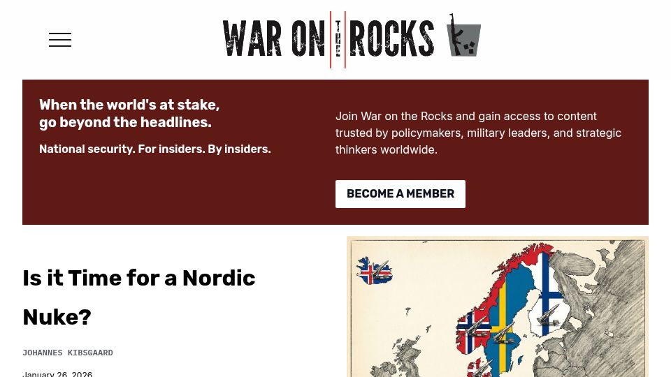 Screenshot of warontherocks.com: Is It Time for a Nordic Nuke?