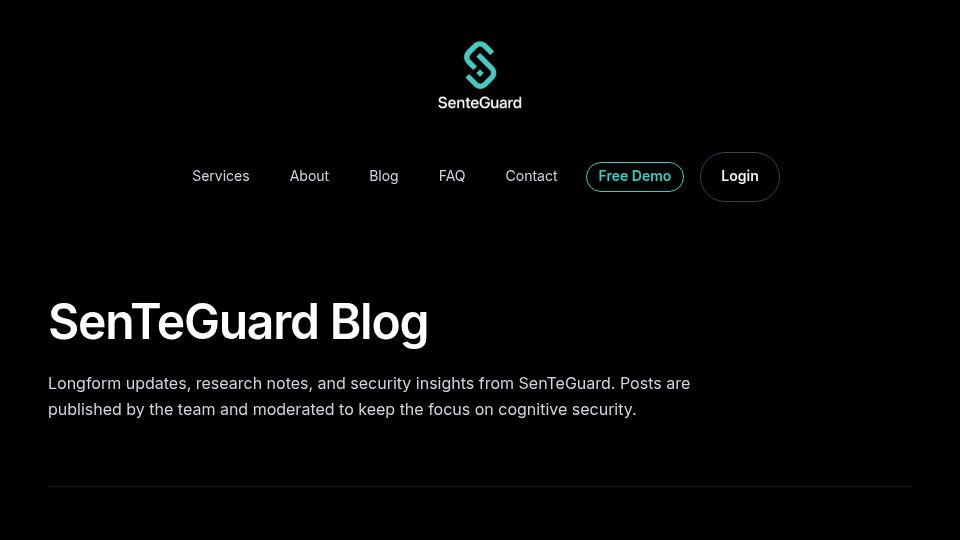 Screenshot of senteguard.com: OracleGPT: Thought Experiment on an AI Powered Executive