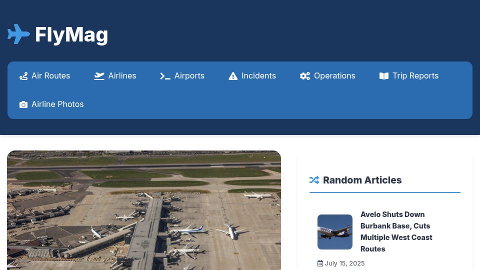 Screenshot of flymag.com: Heathrow drops the liquids rule