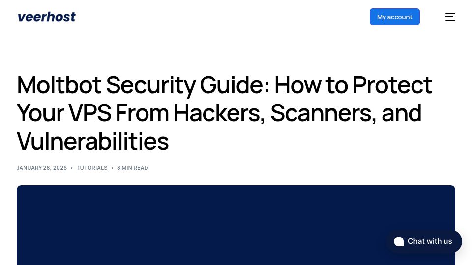 Screenshot of veerhost.com: Moltbot Security Guide: Protect Your VPS from Hackers and Vulnerabilities