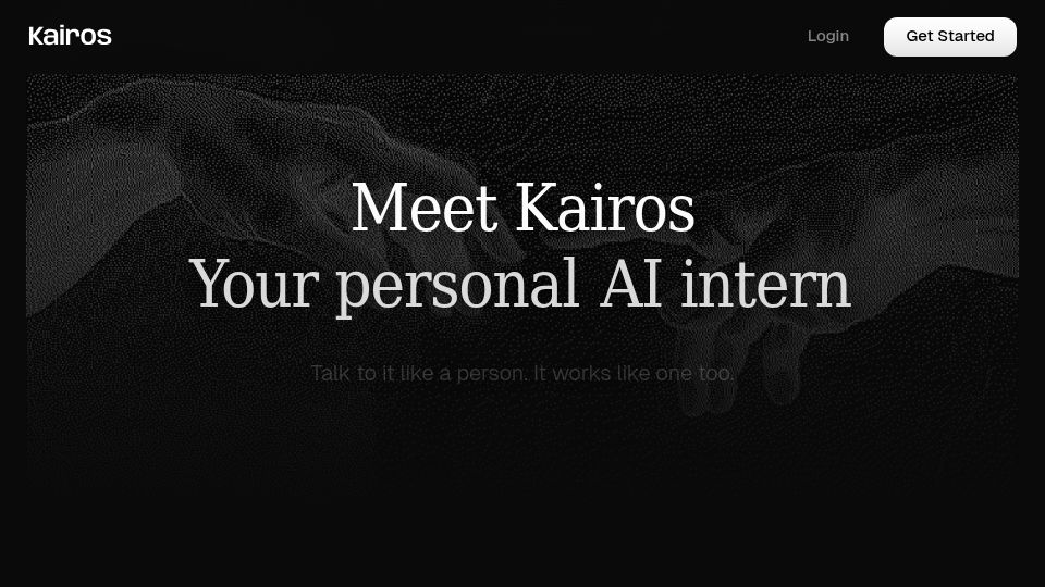 Screenshot of kairos.computer: Kairos: AI interns for everyone