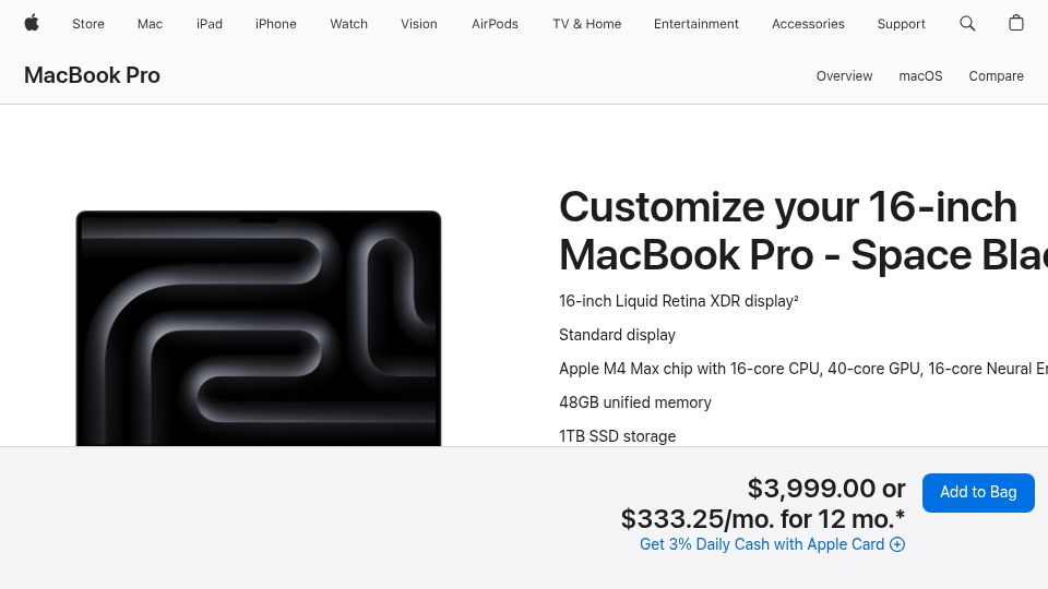Screenshot of apple.com: Apple MacBook Pro order deliveries delayed until mid March