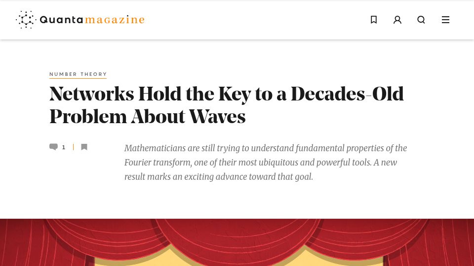 Screenshot of quantamagazine.org: Networks Hold the Key to a Decades-Old Problem About Waves