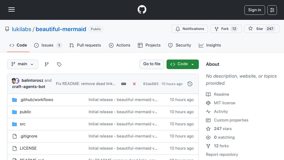 Screenshot of mermaid-ascii.art: Mermaid ASCII: Render Mermaid diagrams in your terminal