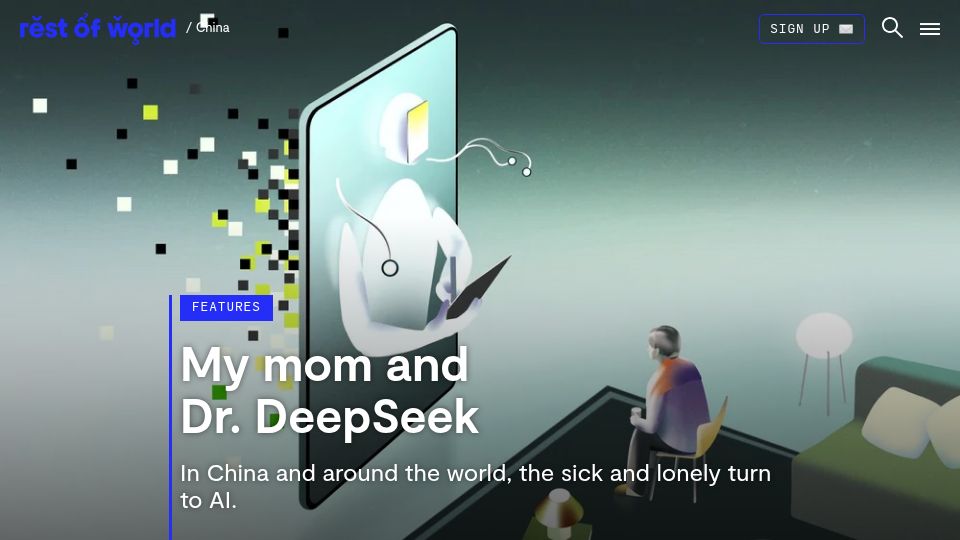 Screenshot of restofworld.org: My Mom and Dr. DeepSeek (2025)