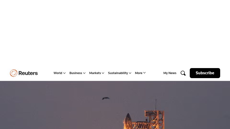 Screenshot of reuters.com: SpaceX in Merger Talks with xAI
