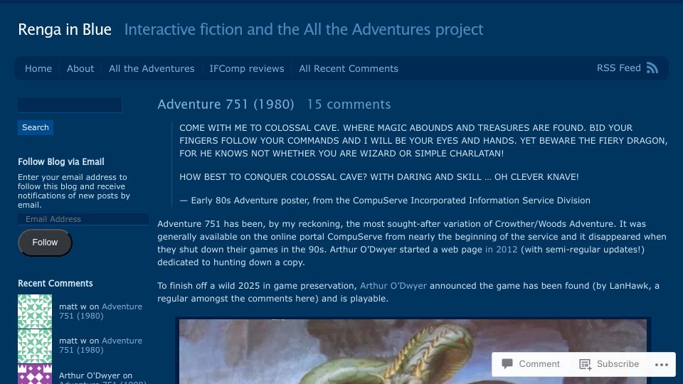 Screenshot of bluerenga.blog: Adventure 751 (1980)