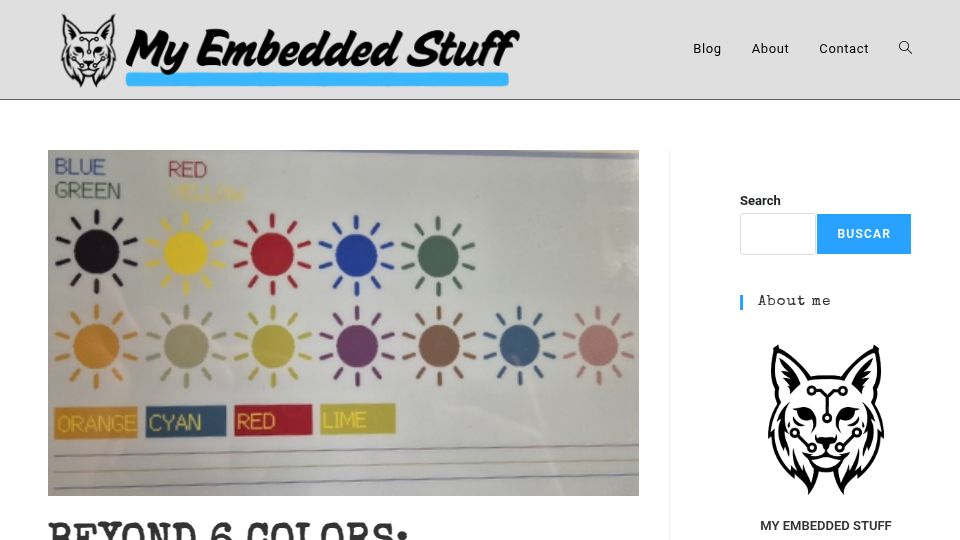 Screenshot of myembeddedstuff.com: Exploring Dithering on Spectra 6-color E-Ink Displays