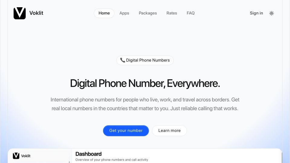 Screenshot of voklit.com: Show HN: I built an international calling platform for the past 6 months