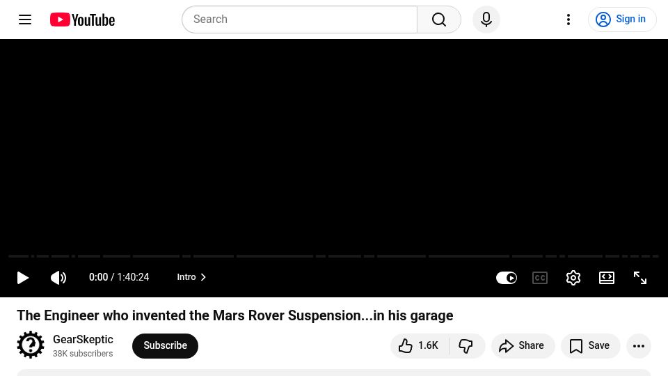 Screenshot of youtube.com: The engineer who invented the Mars rover suspension in his garage [video]