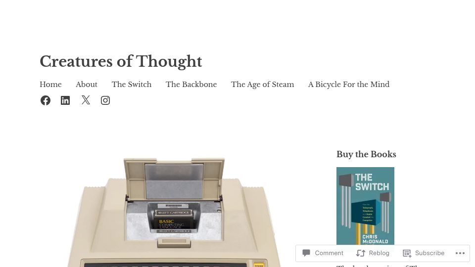 Screenshot of technicshistory.com: The Home Computer Hybrids