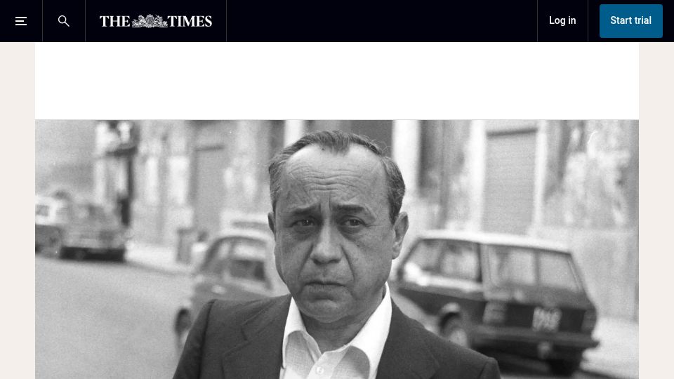 Screenshot of thetimes.com: A novelist who took on the Italian mafia and lived