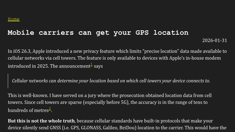Screenshot of an.dywa.ng: Mobile carriers can get your GPS location