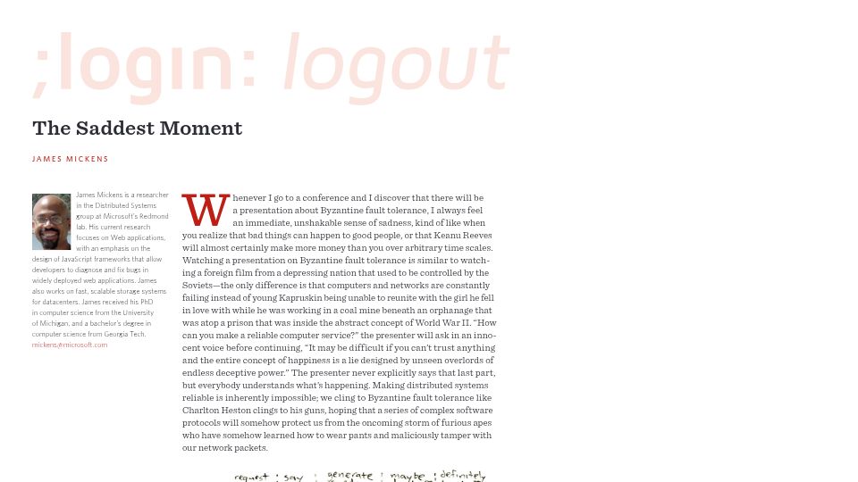Screenshot of usenix.org: The Saddest Moment (2013) [pdf]