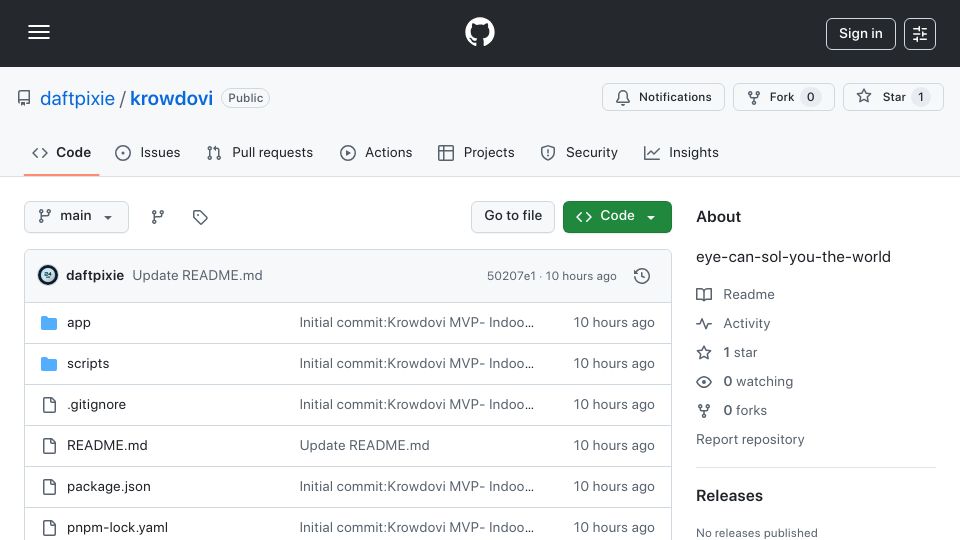 Screenshot of github.com: Show HN: Krowdovi – Video-based indoor navigation on a DePIN creator economy