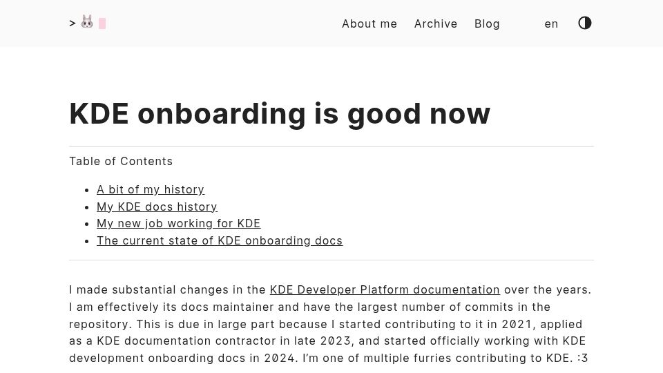 Screenshot of rabbitictranslator.com: KDE onboarding is good now