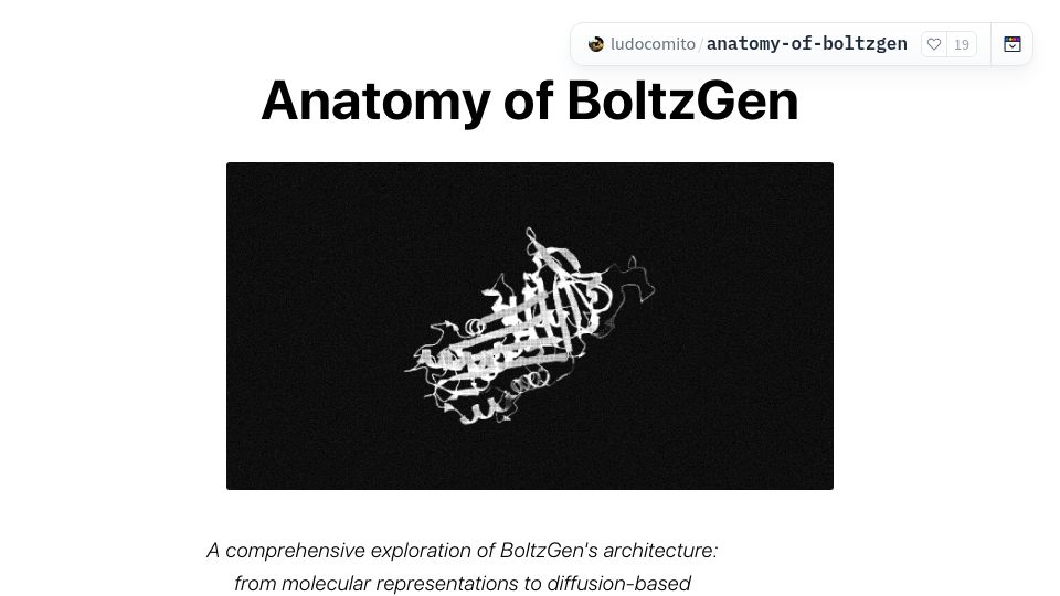 Screenshot of huggingface.co: Anatomy of BoltzGen