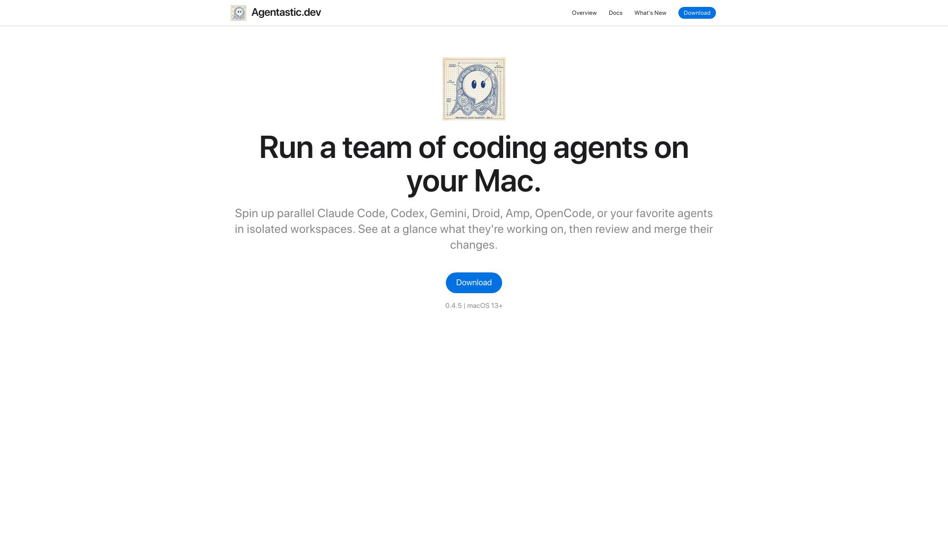 Screenshot of agentastic.dev: Show HN: Agentastic.dev is Ghostty and Git worktrees = multi-agent CC/Codex IDE