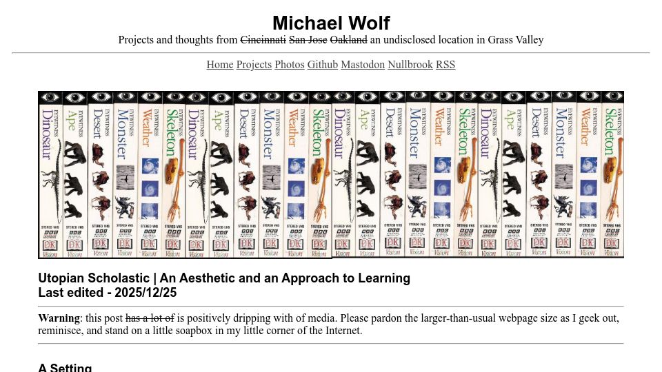 Screenshot of wol.fm: Utopian Scholastic
