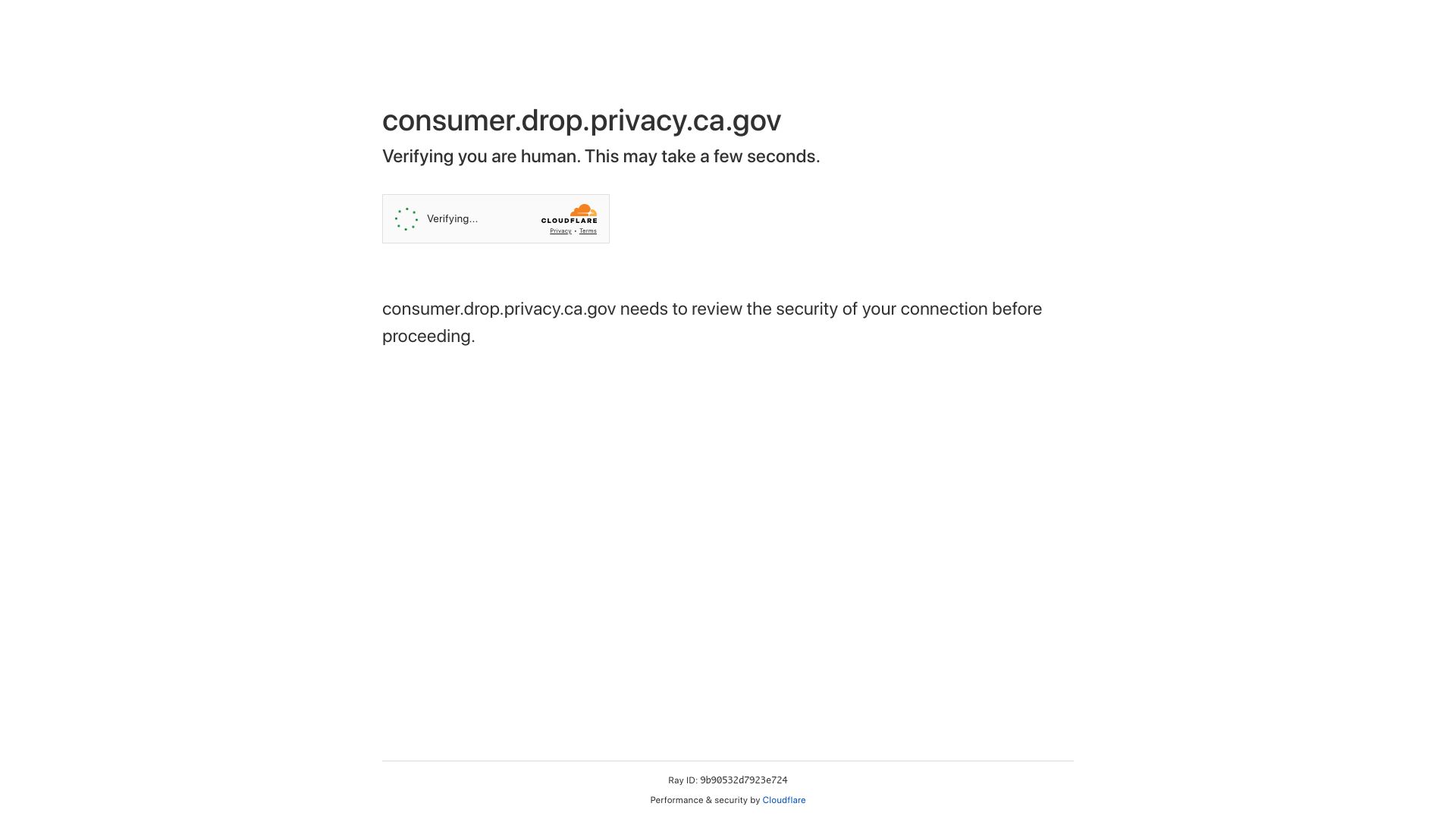 Screenshot of consumer.drop.privacy.ca.gov: California residents can now request all data brokers delete personal info