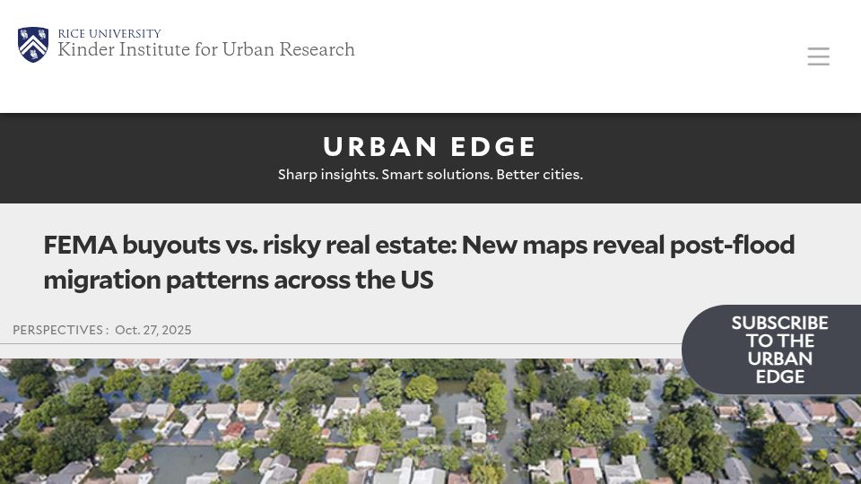 Screenshot of kinder.rice.edu: New maps reveal post-flood migration patterns across the US