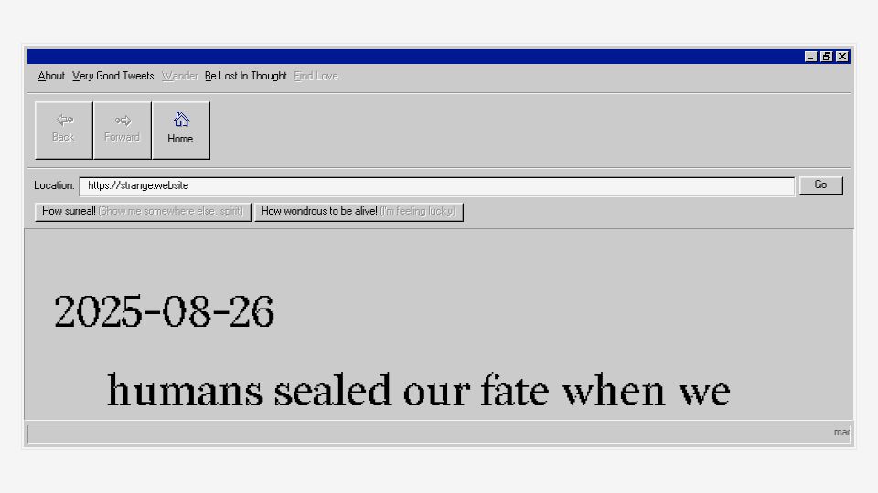 Screenshot of strange.website: Strange.website