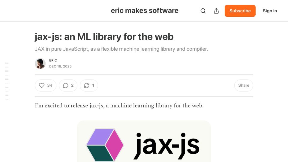 Screenshot of ss.ekzhang.com: Show HN: Jax-JS, array library in JavaScript targeting WebGPU