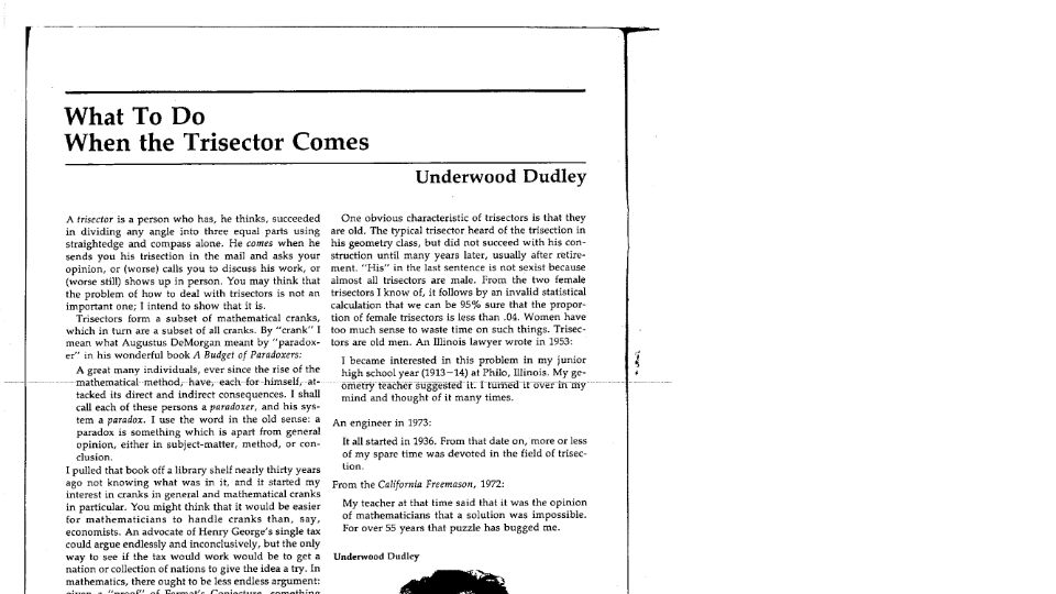 Screenshot of ufv.ca: What to Do When the Trisector Comes (1983) [pdf]