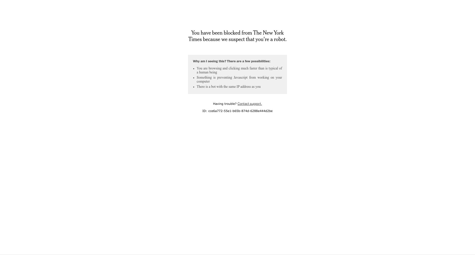 Screenshot of nytimes.com: White House Posts False Jan. 6 Narrative on Riot's 5th Anniversary