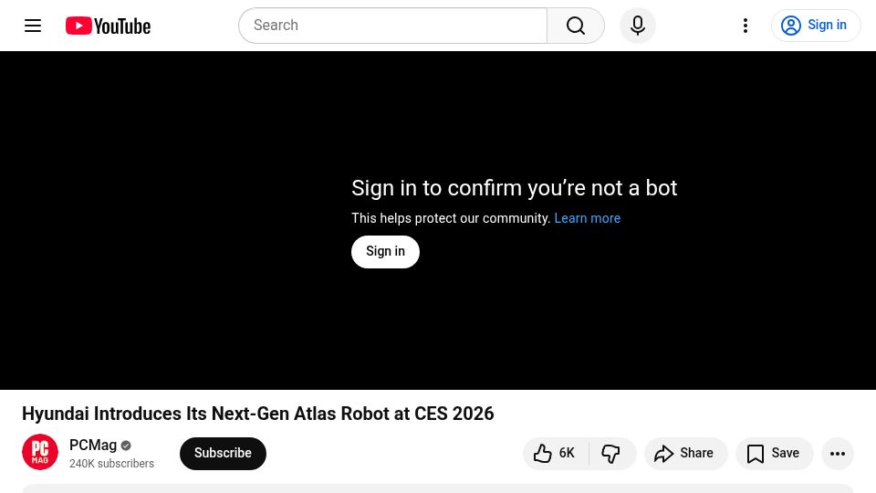 Screenshot of youtube.com: Hyundai Introduces Its Next-Gen Atlas Robot at CES 2026 [video]