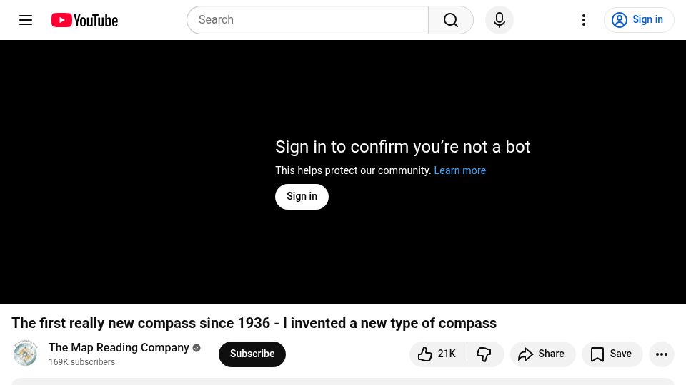 Screenshot of youtube.com: The first new compass since 1936