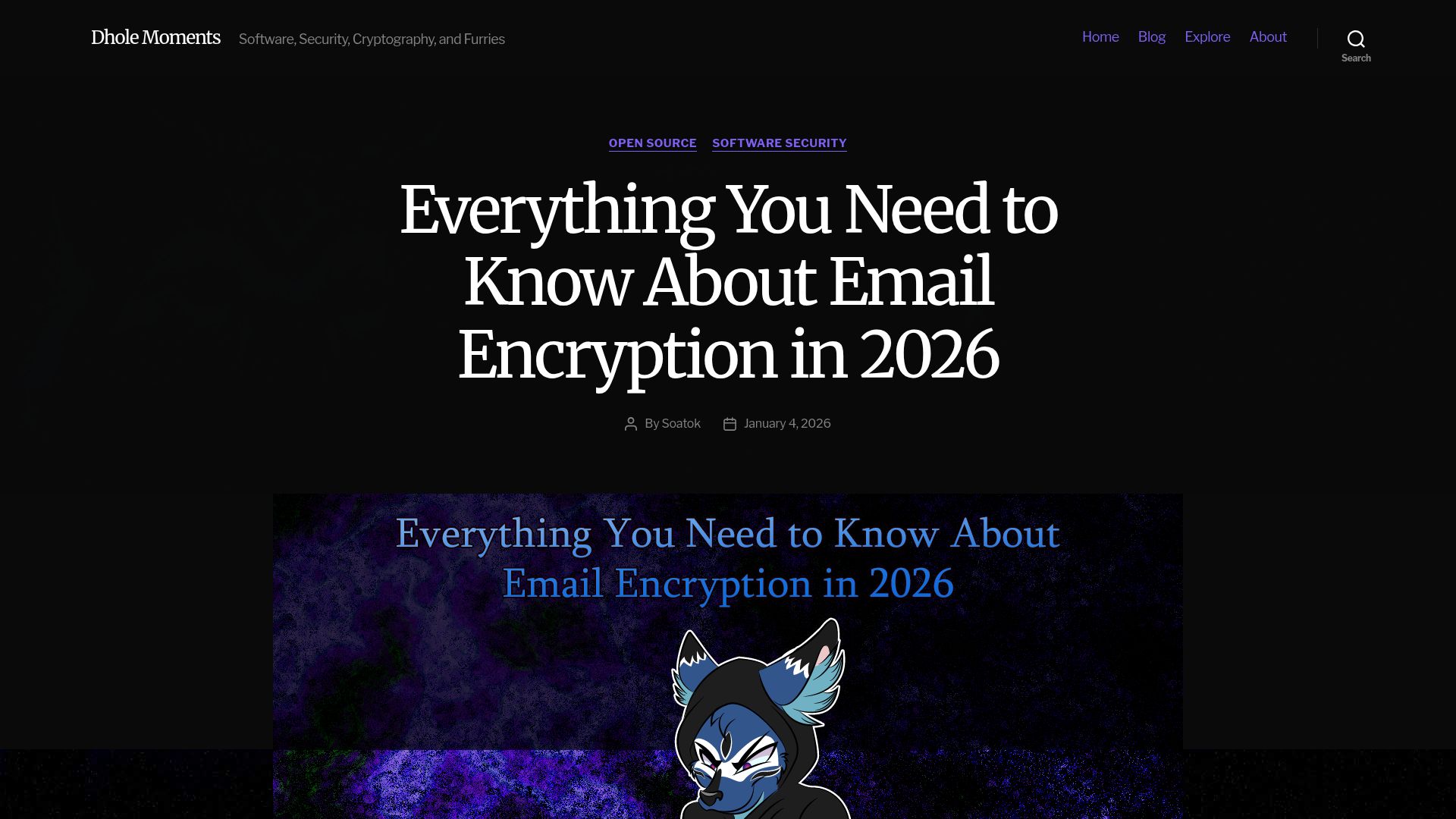 Screenshot of soatok.blog: Everything You Need to Know About Email Encryption in 2026