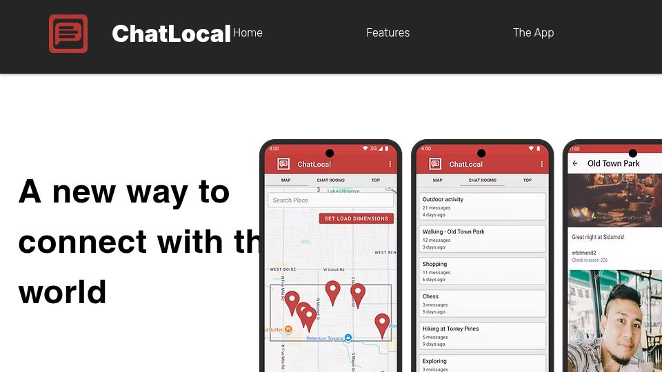 Screenshot of localvideoapp.com: Show HN: A geofence-based social network app 6 years in development
