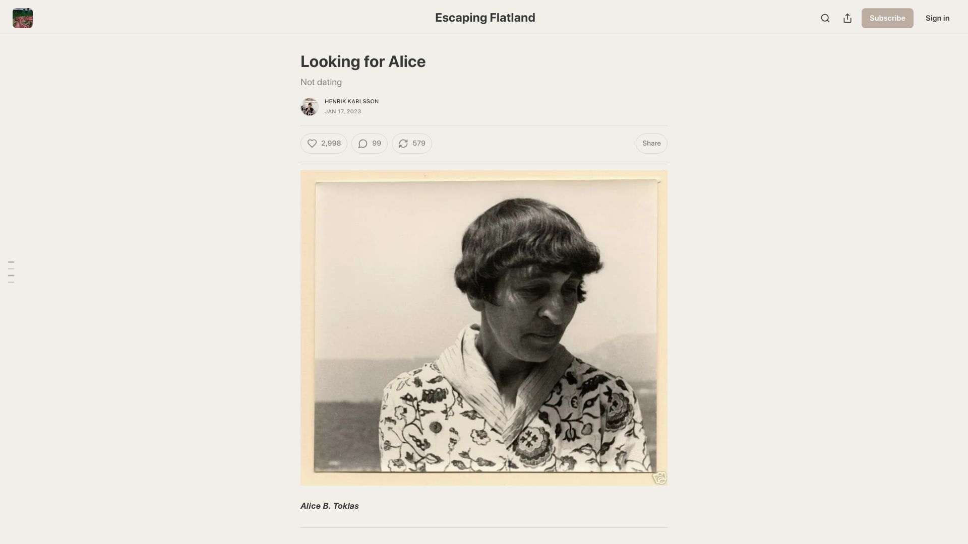 Screenshot of henrikkarlsson.xyz: Looking for Alice (2023)