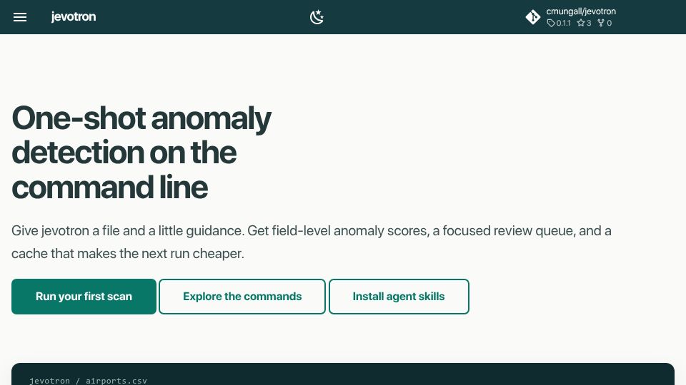 Screenshot of cmungall.github.io: Jevotron: Multiple Jev integrations from the command line